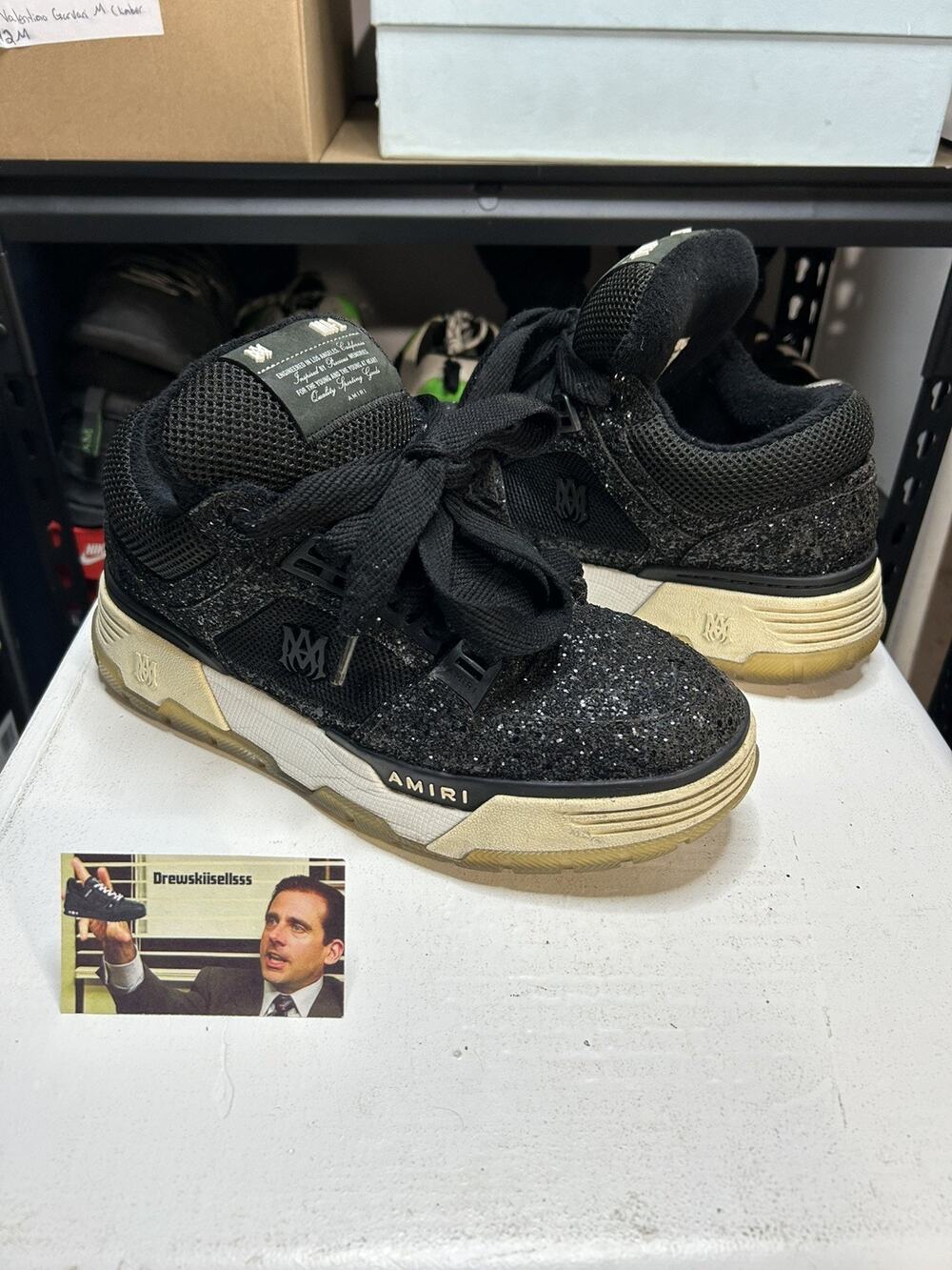 Amiri Black Crystal MA-1 Sneakers Size 9 US / 42 EU men’s
